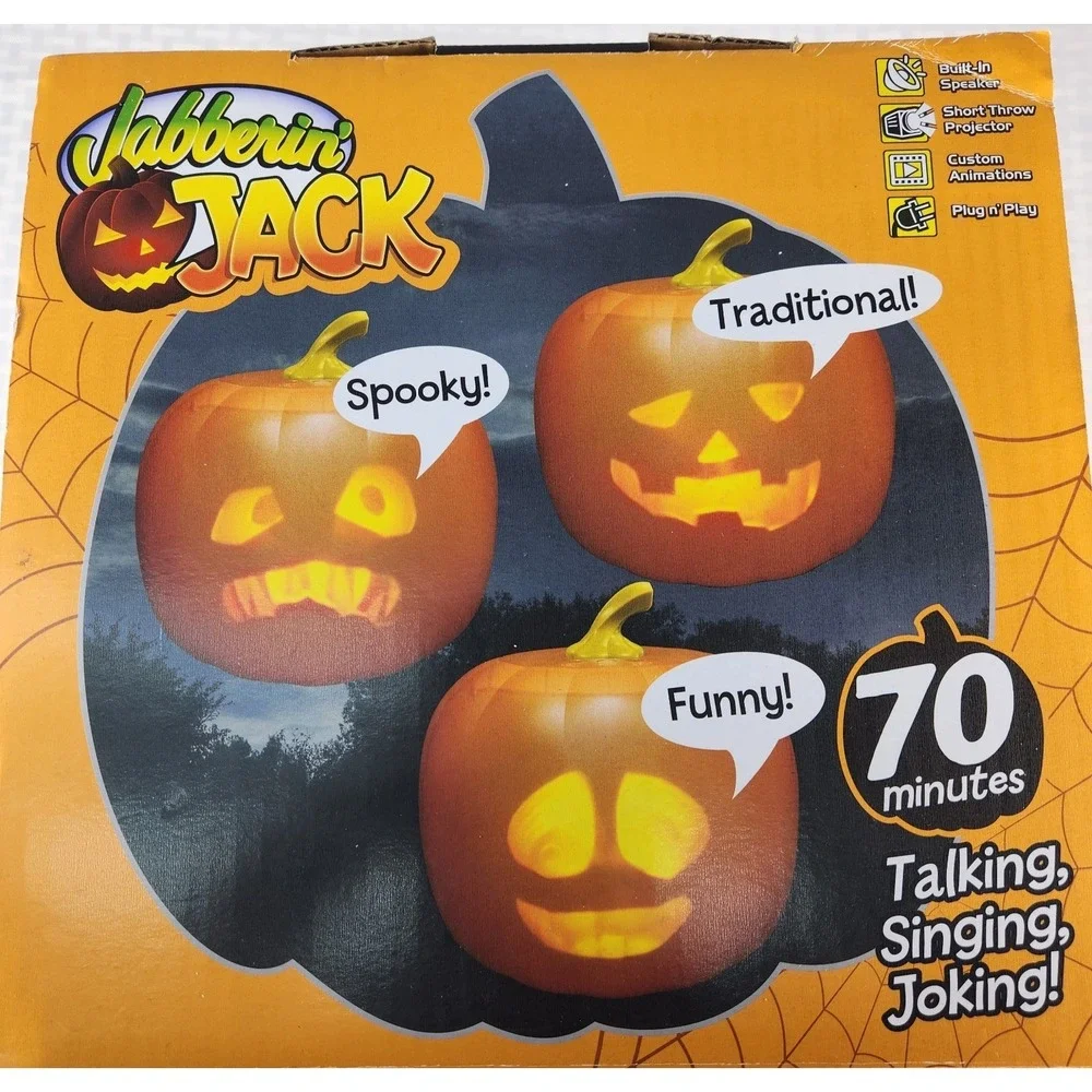 NEW Jabberin' Jack 12 In. Animated Built-In Projector and Speaker USB or Battery